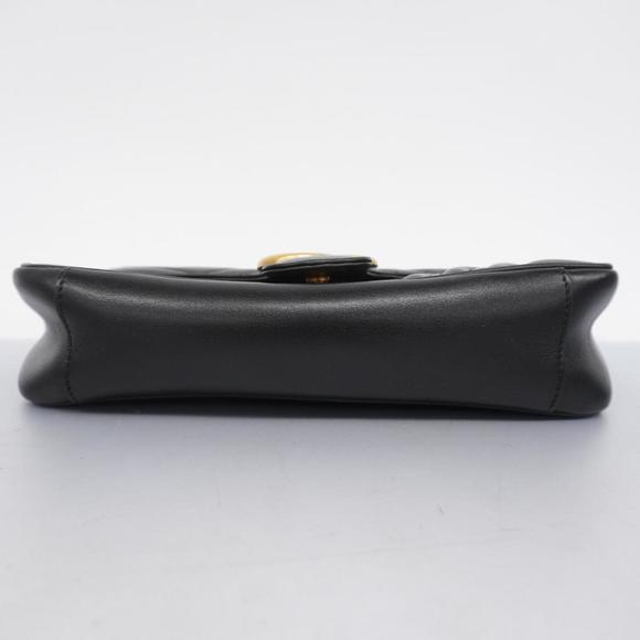 Gucci Shoulder Bag GG Marmont 443497 Leather Black Women's - Picture 3 of 13